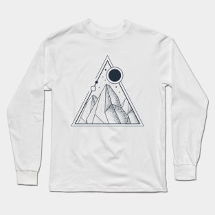 Mountains. Double Exposure. Geometric Style Long Sleeve T-Shirt